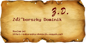 Záborszky Dominik névjegykártya